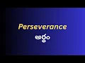 Perseverance Meaning in Telugu with Examples Perseverance