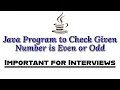 Java Program to Check Given Number is Even or Odd Program 5 Telugu