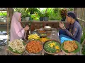 Lagu Memetik Bayam Segar Samping Dapur| Masak Bening Bayam Jagung Manis, Tempe Garit, Peyek Teri, Sambal