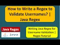 How to Write a Regex to Validate Usernames Java Regex Regex in java