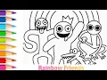 Rainbow Friends Coloring Page - Cute Rainbow Friends Characters Printable Art