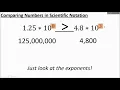 Scientific Notation Comparing and Ordering