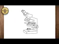 How to draw a binocular microscope step by step easy