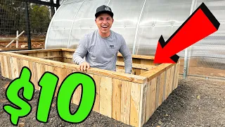 We Built a RAISED GARDEN BED out of WOOD PALLETS under $10 😍