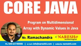 Core Java Tutorials Program on Multidimensional Array with Dynamic Values in Java Mr Ramachandra