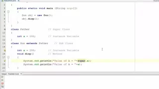136 super with Instance Variable in Java Programming Hindi