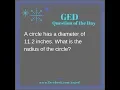 GED QOD Find Radius Given the Diameter