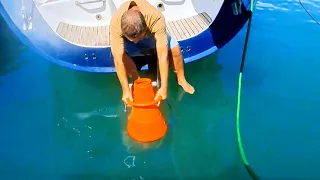 MAGNET FISHING, fixing our dinghy and a WELL DESERVED break in the marina.