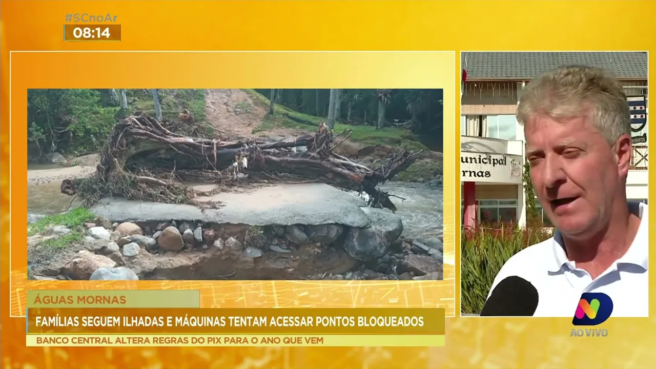 Acompanhe a situação do município de Águas Mornas após enxurradas