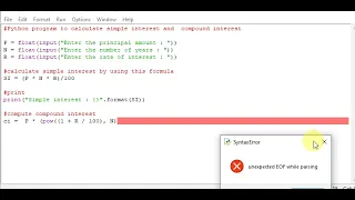 Python program to calculate simple interest and compound interest