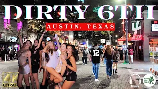 Austin Nightlife Dirty 6th West 6th Street 4K Binaural Walking Tour