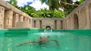 115 Days Building A Modern Underground house And Water Park Slide To Swimming Pool
