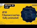 Fibonacci series of C programming fully animated with subtitles