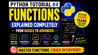 Python Playlist - Python Functions Masterclass Interview-Focused Explanation Basic to Hero