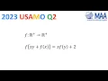 2023 USAMO Q2 solutions problems USA Junior Mathematical Olympiad Math 2022 2024 Exam full USAJMO