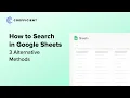 How to Search in Google Sheets 3 Methods