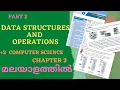 Plus Two Computer Science Data Structures Operations Chapter 3 Part 3 Malayalam Stack Push Pop