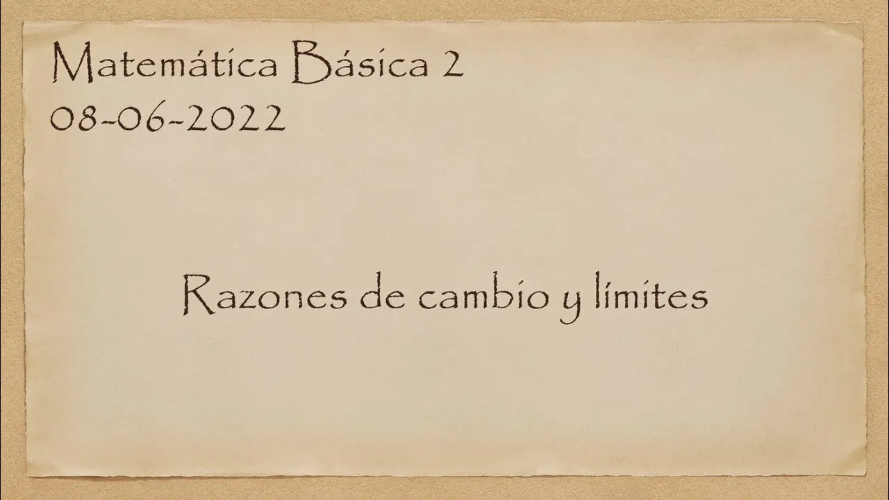 Razones de cambio y límites