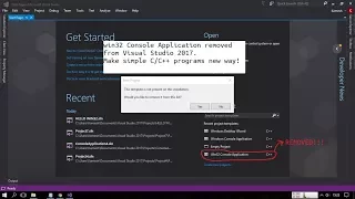 Make C program in Visual Studio 2017 15 3 5