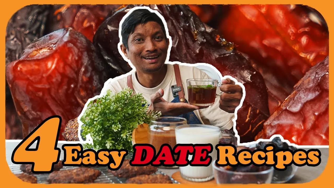 4 easy date recipes: Nabeez Drink, Date Sugar Syrup, Sticky Date Cookies and Rice Milk with Dates!