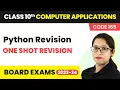 Python Revision - One Shot Revision Class 10 Computer Applications Ch 8 Code 165 CBSE 2024-25