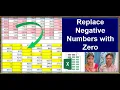 replace negative numbers with zero excel convert negative numbers to zero in excel