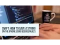 Swift How to save a string on the iPhone using UserDefaults