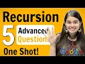 Recursion One Shot - Advanced Level Questions Placement Tech