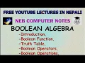 Boolean Algebra Basic Introduction NEB XI Computer Notes