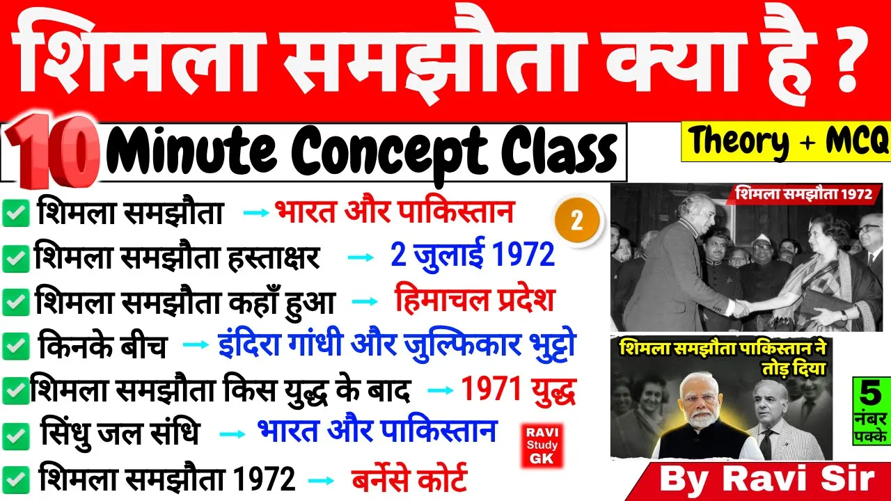 शिमला समझौता क्या है ? | Shimla Samjhauta kya hai | What is shimla agreement | Current Affairs