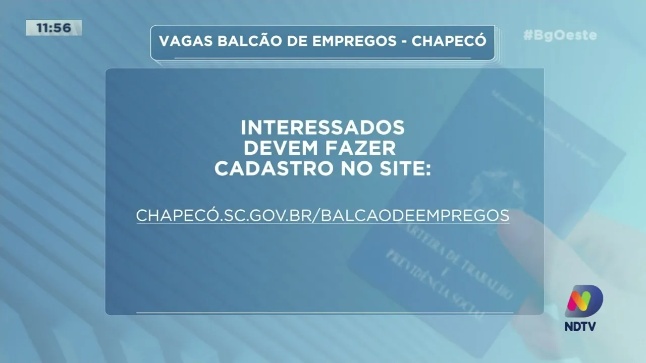 Balcão de empregos de Chapecó tem mais de 1,2 mil vagas abertas