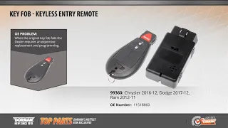 Highlighted Part 3-Button Key Fob for Select Chrysler Dodge Ram Models