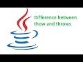 Session - 25 Difference between throw and throws keyword throw vs throws keyword in Java