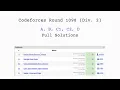 Codeforces Round 1098 Div 2 Editorial Solutions A B C1 C2 D C