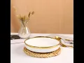 Gold charger plate white ceramic dining plates