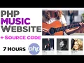 PHP Music website tutorial with admin area | source code included | Quick programming