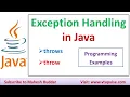 How to handle Exception in Java try block Catch Block throw and throws keyword in Java Mahesh Huddar