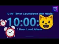 10 Hour Timer Countdown No Music with 1 Hour Loud Alarm