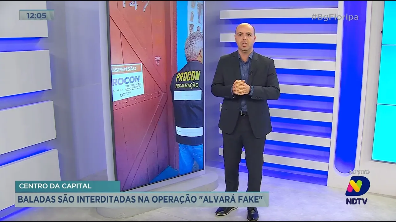 Baladas são interditadas na operação "Alvará Fake" no centro de Florianópolis