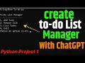 TO-DO List Project Tutorial in Python Learn to Code with ChatGPT 2025