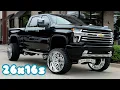 HUGE 26x16s on a 2022 Chevy getting an ALL CHROME 9 FTS Lifted Chevy 2022 Silverado KG1