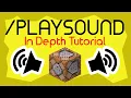 Playsound Command In Depth Tutorial Minecraft Data Pack Tutorial