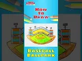 How to draw Baseball Ballpark Stadium Easy Shading