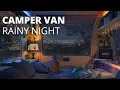 Staying in an RV Camper Van on a Rainy Night 8 HOURS Relaxing Rain Sounds Hitting on Roof