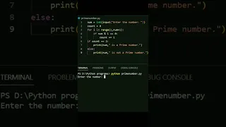 prime number in python program