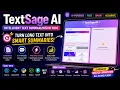 TextSage AI AI-Powered Text Summarization Tool React FastAPI NLP