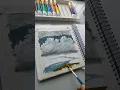 Painting Dreamy Clouds gouache painting
