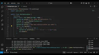Java Coding Tutorial Build a Multiplication Table with Scanner Loops and subscibe