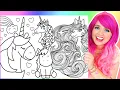 Coloring Unicorns Coloring Pages Markers Pencils Crayons