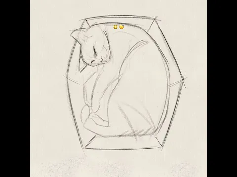 Sleepy Cat Drawing Time-Lapse